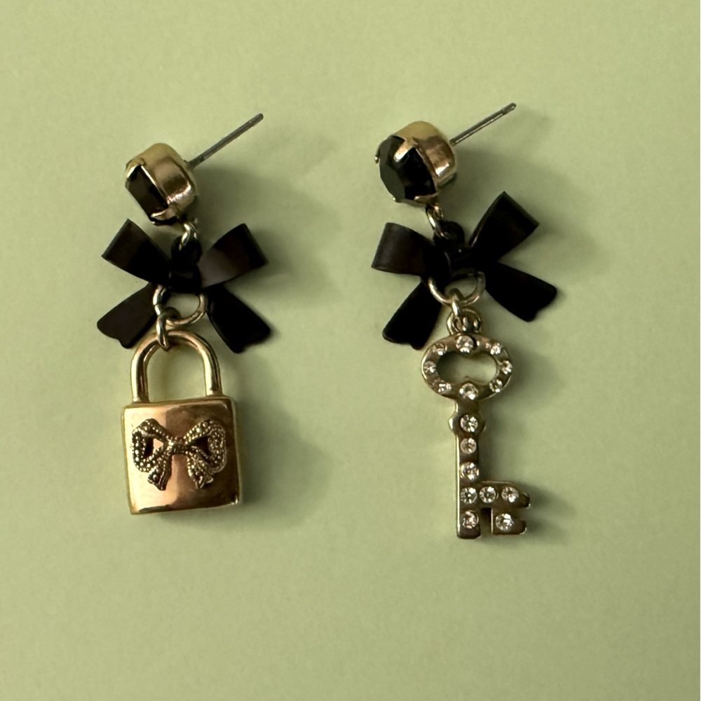Betsy Johnson Lock and Key Earrings